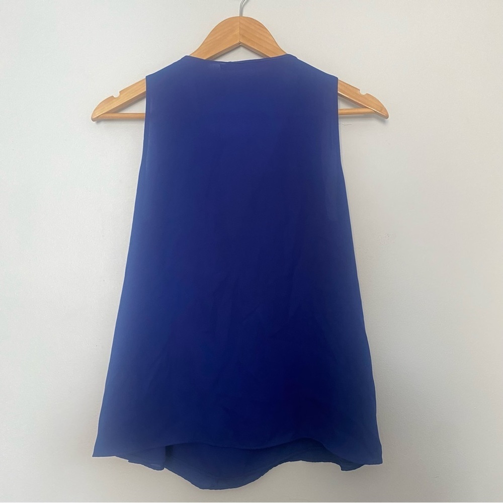 Zara Ruffled Blue Tank Top - Picture 2 of 5